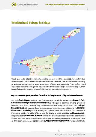 example page 2 from our offline Travel Guide for Trinidad and Tobago